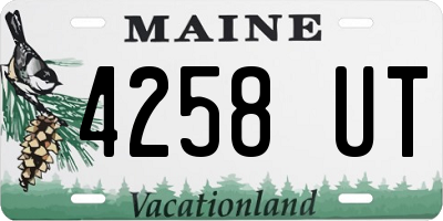 ME license plate 4258UT