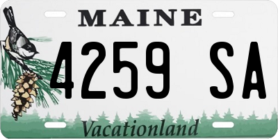 ME license plate 4259SA