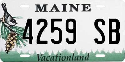 ME license plate 4259SB