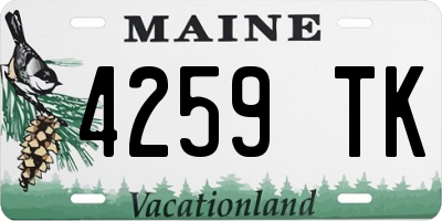 ME license plate 4259TK