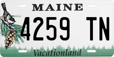 ME license plate 4259TN
