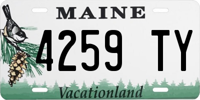 ME license plate 4259TY