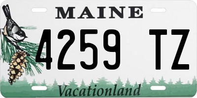 ME license plate 4259TZ