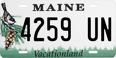 ME license plate 4259UN
