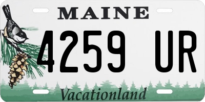ME license plate 4259UR