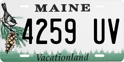 ME license plate 4259UV