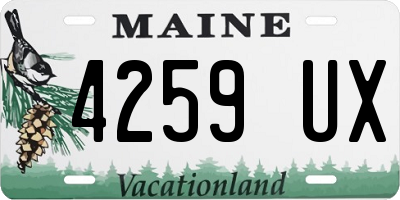 ME license plate 4259UX