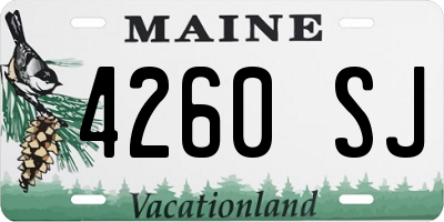 ME license plate 4260SJ