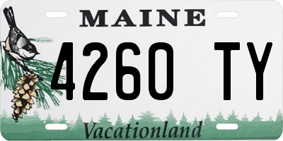 ME license plate 4260TY