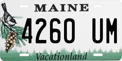 ME license plate 4260UM
