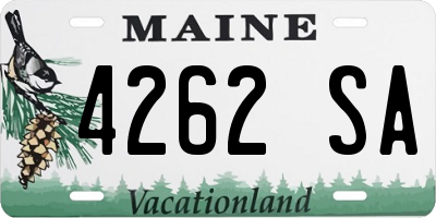 ME license plate 4262SA