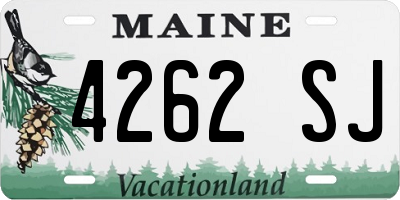 ME license plate 4262SJ