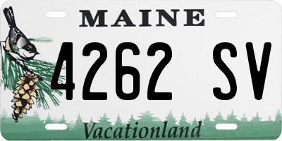 ME license plate 4262SV