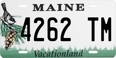 ME license plate 4262TM