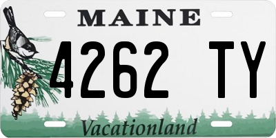 ME license plate 4262TY