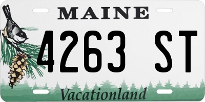 ME license plate 4263ST