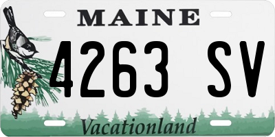 ME license plate 4263SV