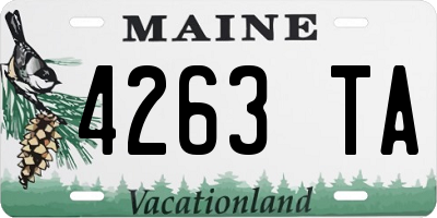 ME license plate 4263TA
