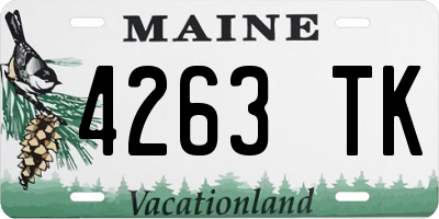 ME license plate 4263TK