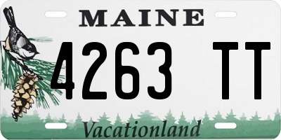 ME license plate 4263TT