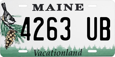 ME license plate 4263UB