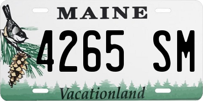 ME license plate 4265SM