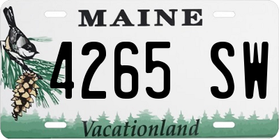 ME license plate 4265SW