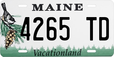 ME license plate 4265TD