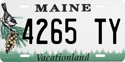 ME license plate 4265TY