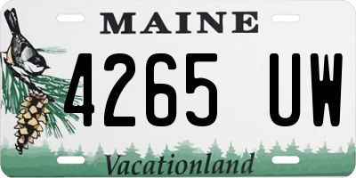 ME license plate 4265UW