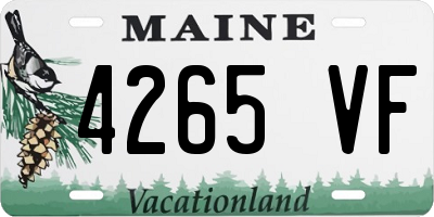 ME license plate 4265VF