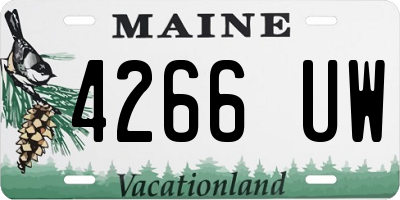 ME license plate 4266UW