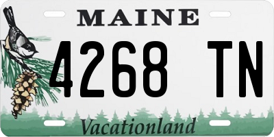 ME license plate 4268TN