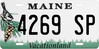 ME license plate 4269SP