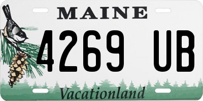 ME license plate 4269UB