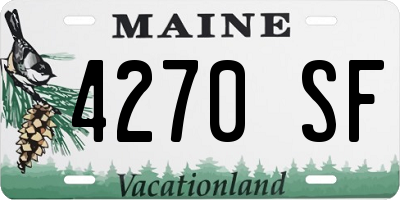 ME license plate 4270SF