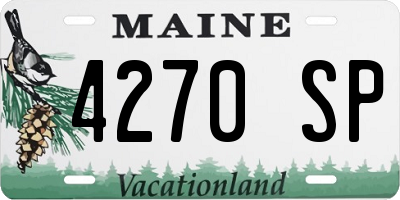 ME license plate 4270SP