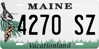ME license plate 4270SZ