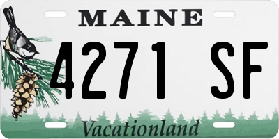 ME license plate 4271SF