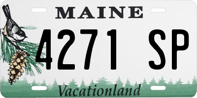 ME license plate 4271SP