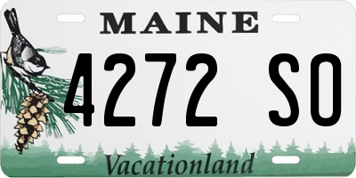 ME license plate 4272SO