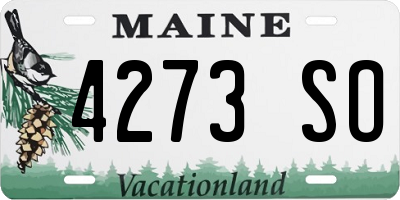 ME license plate 4273SO