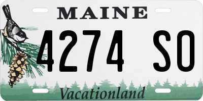 ME license plate 4274SO
