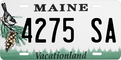 ME license plate 4275SA