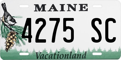 ME license plate 4275SC