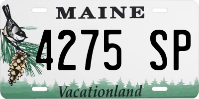 ME license plate 4275SP