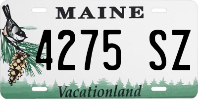 ME license plate 4275SZ