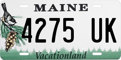 ME license plate 4275UK