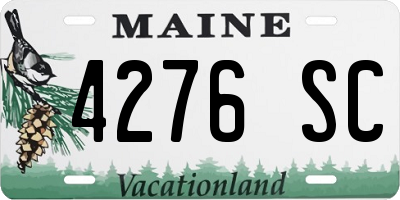 ME license plate 4276SC