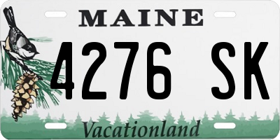 ME license plate 4276SK